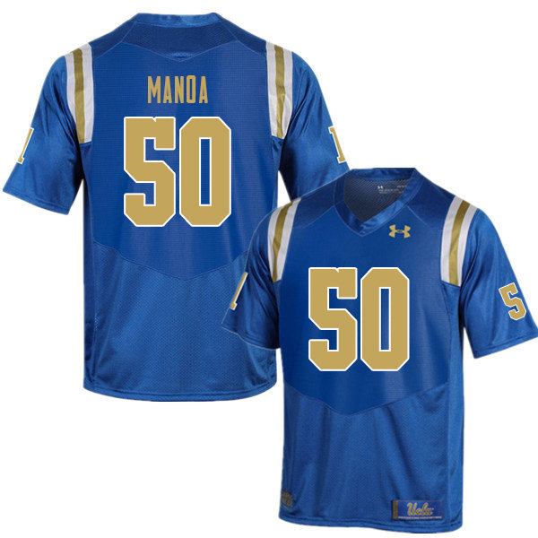 Men #50 Tyler Manoa UCLA Bruins College Football Jerseys Sale-Blue